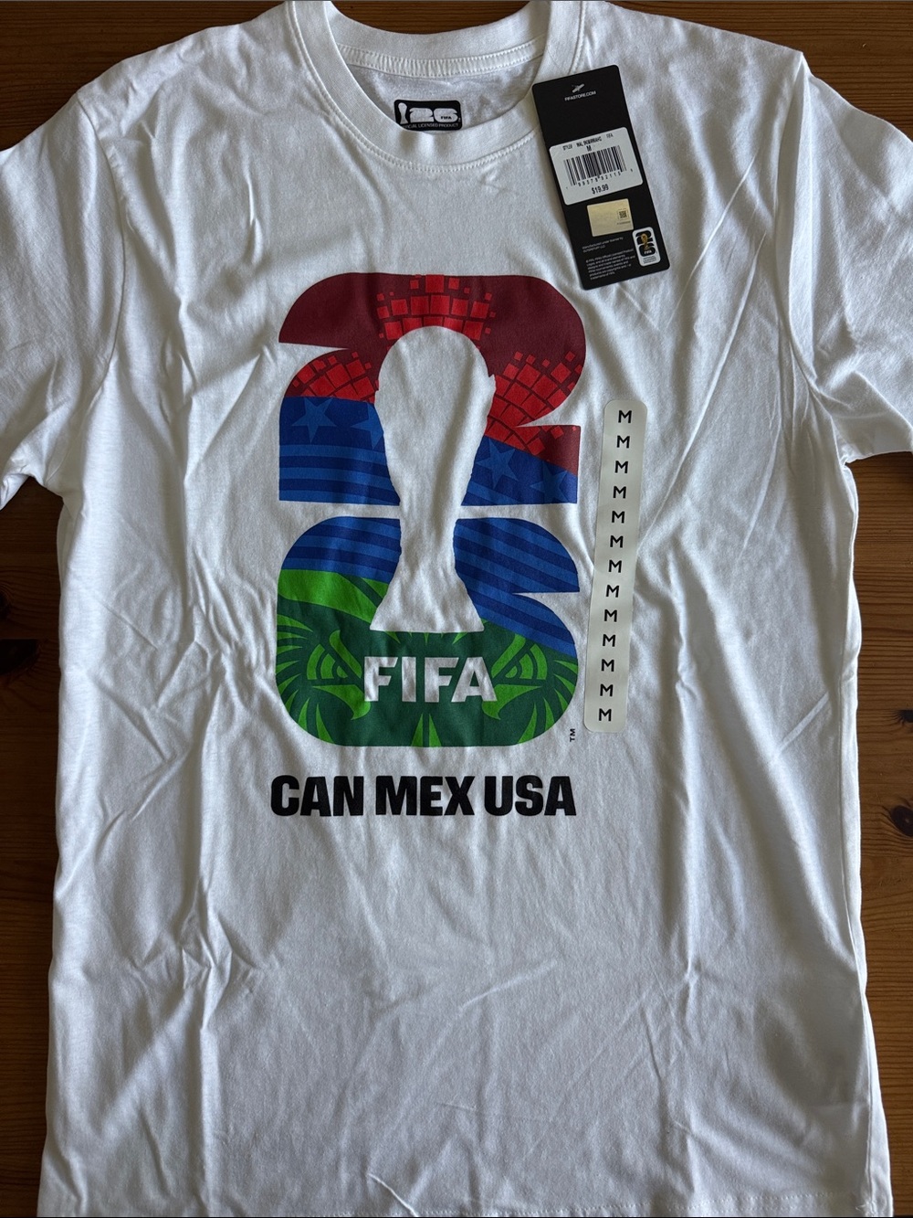 FIFA World Cup 2026 CAN MEX USA Men's White Graphic Tee Shirt